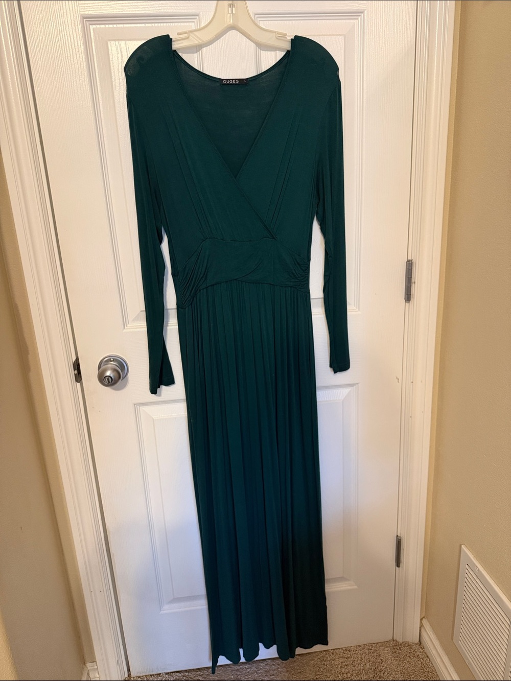Dark Green Long Sleeve Maxi Dress